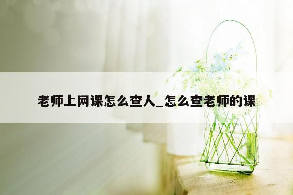 老师上网课怎么查人_怎么查老师的课