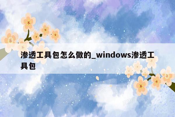 渗透工具包怎么做的_windows渗透工具包