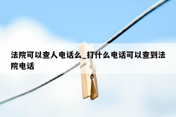 法院可以查人电话么_打什么电话可以查到法院电话