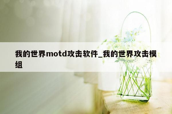 我的世界motd攻击软件_我的世界攻击模组