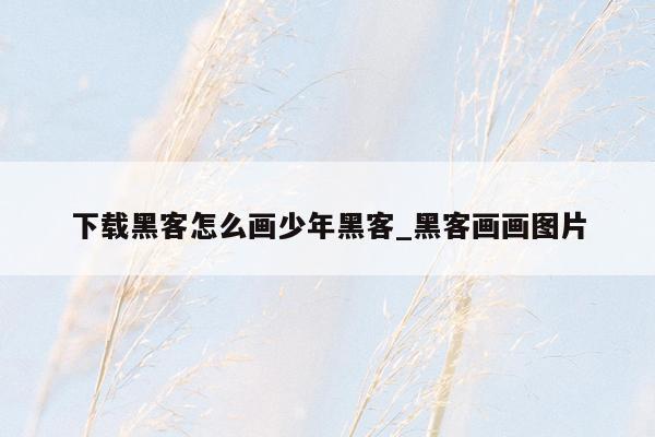 下载黑客怎么画少年黑客_黑客画画图片