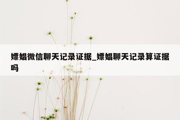 嫖娼微信聊天记录证据_嫖娼聊天记录算证据吗