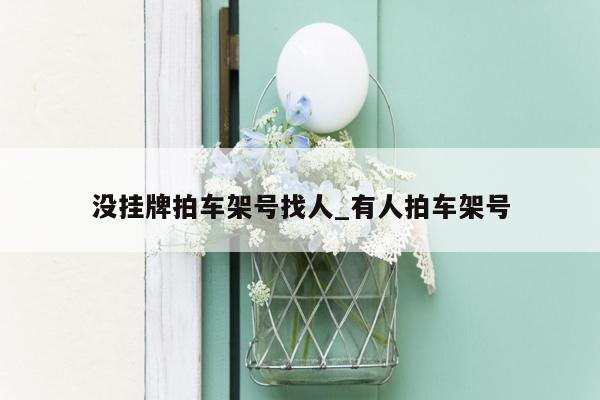没挂牌拍车架号找人_有人拍车架号