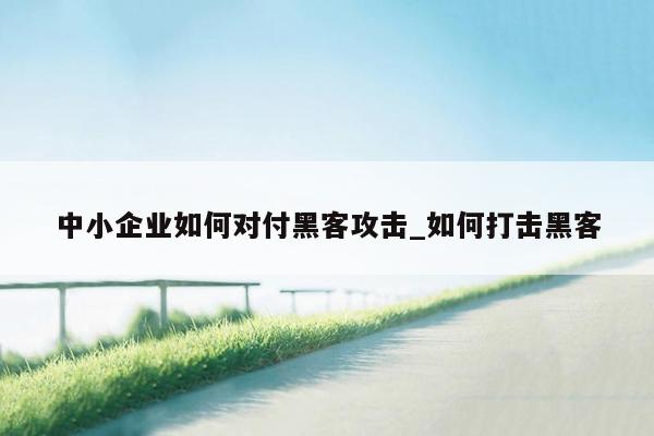 中小企业如何对付黑客攻击_如何打击黑客