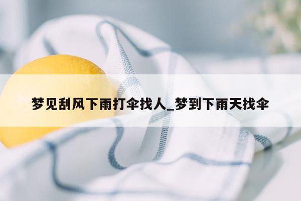 梦见刮风下雨打伞找人_梦到下雨天找伞