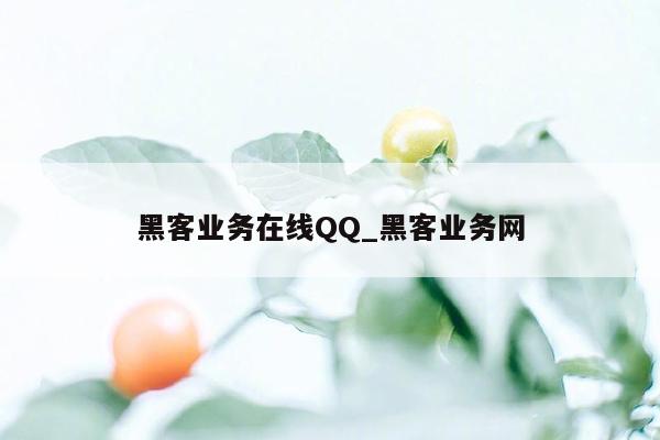 黑客业务在线QQ_黑客业务网