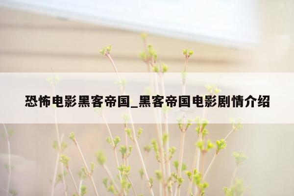 恐怖电影黑客帝国_黑客帝国电影剧情介绍
