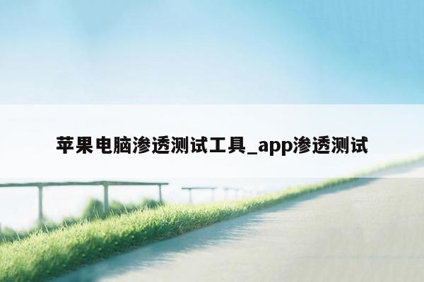 苹果电脑渗透测试工具_app渗透测试