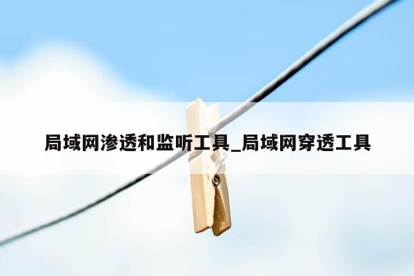 局域网渗透和监听工具_局域网穿透工具