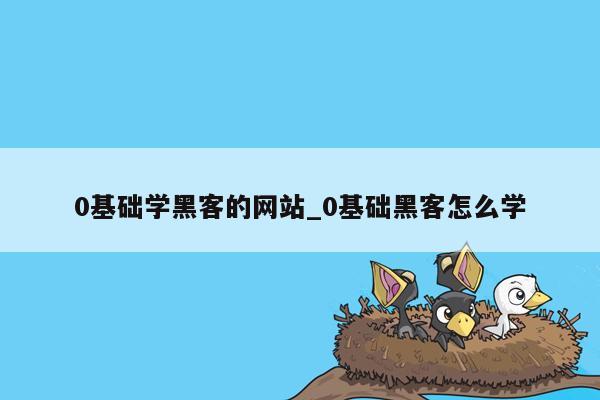0基础学黑客的网站_0基础黑客怎么学