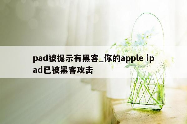 pad被提示有黑客_你的apple ipad已被黑客攻击