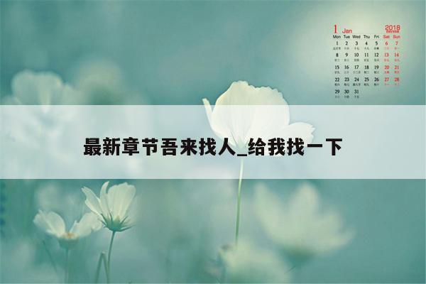 最新章节吾来找人_给我找一下