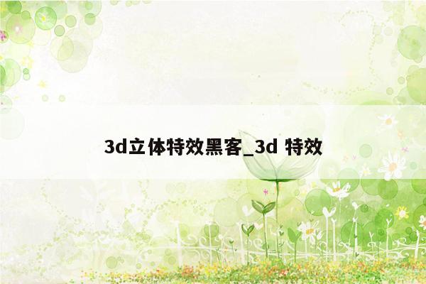 3d立体特效黑客_3d 特效