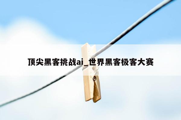 顶尖黑客挑战ai_世界黑客极客大赛