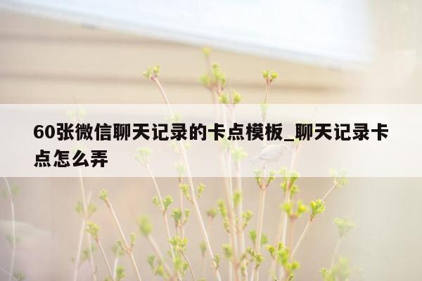 60张微信聊天记录的卡点模板_聊天记录卡点怎么弄