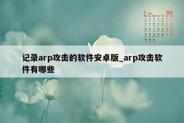 记录arp攻击的软件安卓版_arp攻击软件有哪些