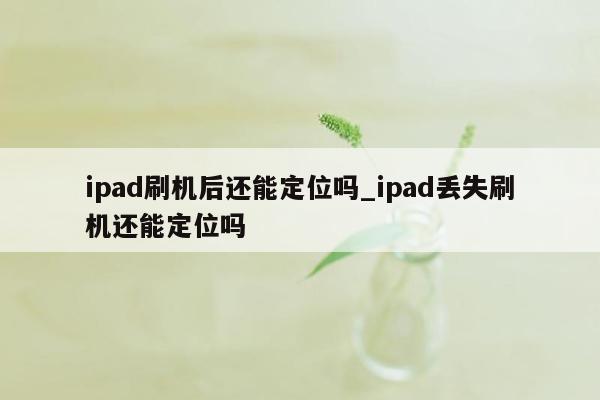 ipad刷机后还能定位吗_ipad丢失刷机还能定位吗