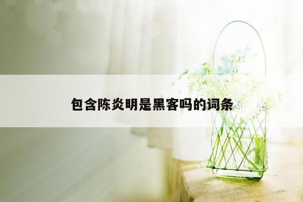 包含陈炎明是黑客吗的词条