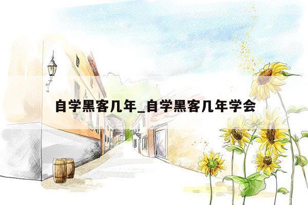 自学黑客几年_自学黑客几年学会