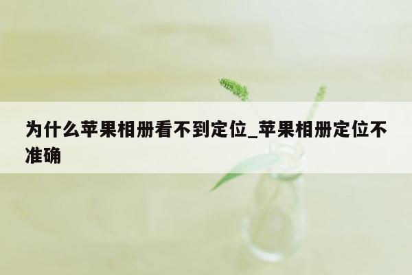 为什么苹果相册看不到定位_苹果相册定位不准确