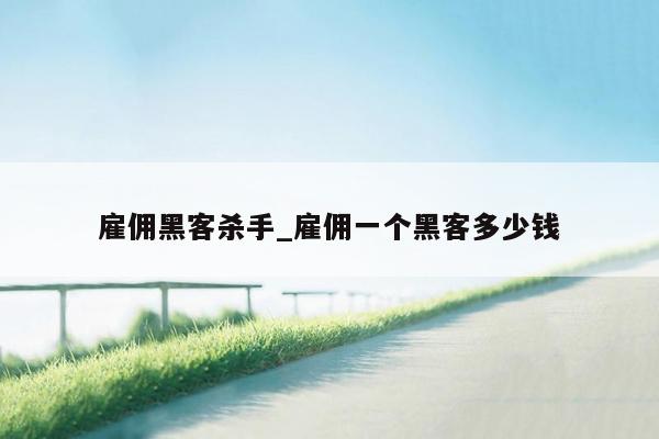 雇佣黑客杀手_雇佣一个黑客多少钱