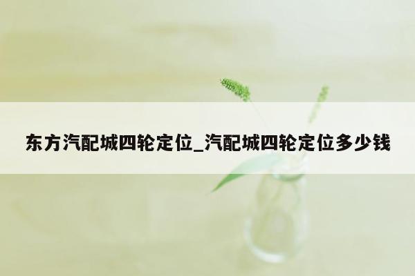 东方汽配城四轮定位_汽配城四轮定位多少钱