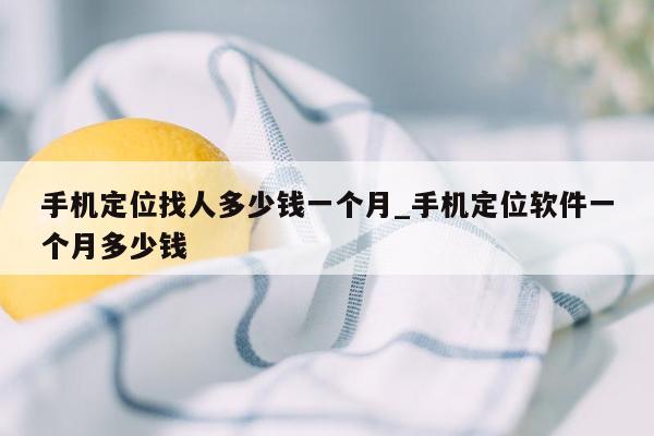 手机定位找人多少钱一个月_手机定位软件一个月多少钱