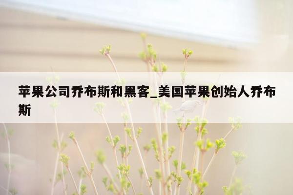 苹果公司乔布斯和黑客_美国苹果创始人乔布斯