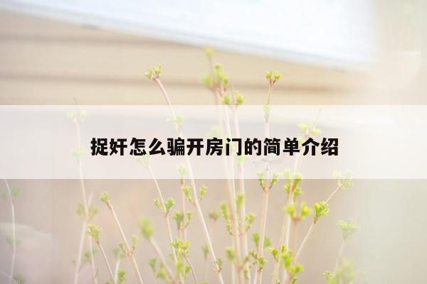 捉奸怎么骗开房门的简单介绍