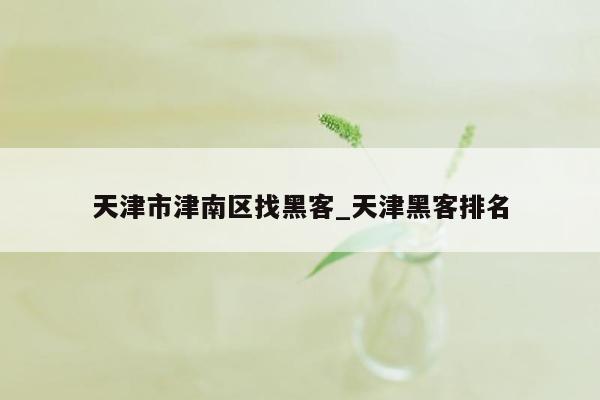 天津市津南区找黑客_天津黑客排名