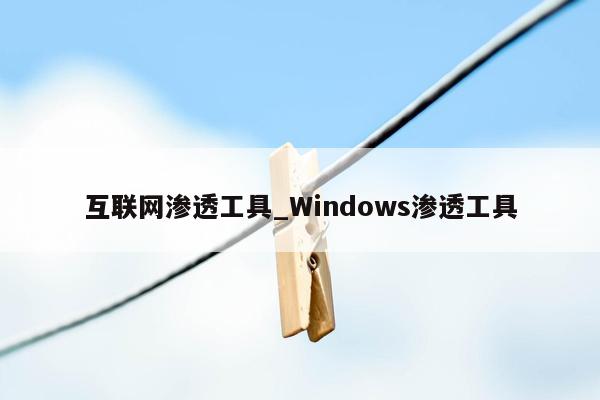 互联网渗透工具_Windows渗透工具