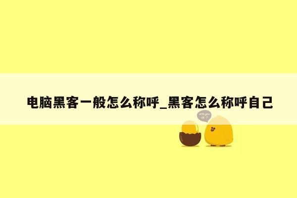 电脑黑客一般怎么称呼_黑客怎么称呼自己