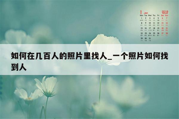 如何在几百人的照片里找人_一个照片如何找到人