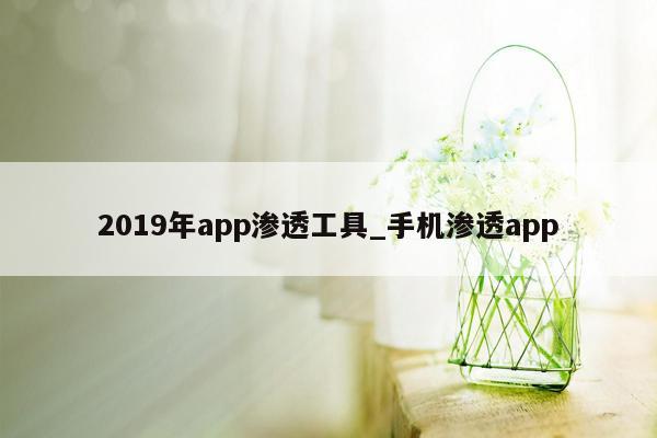 2019年app渗透工具_手机渗透app