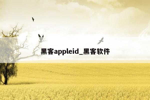 黑客appleid_黑客软件
