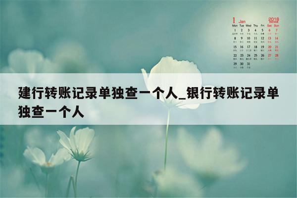 建行转账记录单独查一个人_银行转账记录单独查一个人