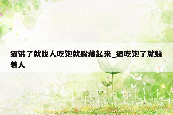 猫饿了就找人吃饱就躲藏起来_猫吃饱了就躲着人