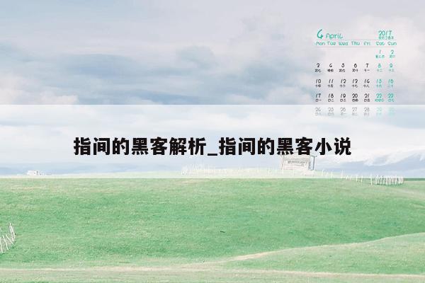 指间的黑客解析_指间的黑客小说
