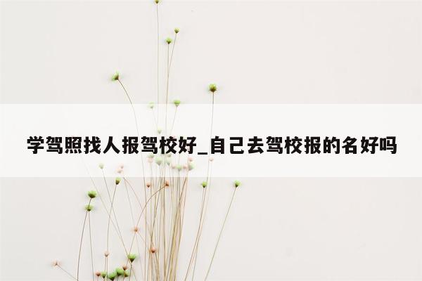 学驾照找人报驾校好_自己去驾校报的名好吗