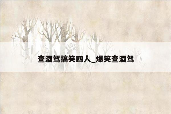 查酒驾搞笑四人_爆笑查酒驾