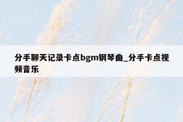 分手聊天记录卡点bgm钢琴曲_分手卡点视频音乐