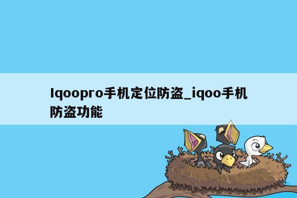 Iqoopro手机定位防盗_iqoo手机防盗功能