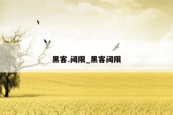 黑客.阈限_黑客阈限