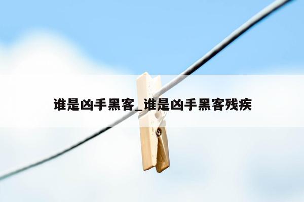 谁是凶手黑客_谁是凶手黑客残疾