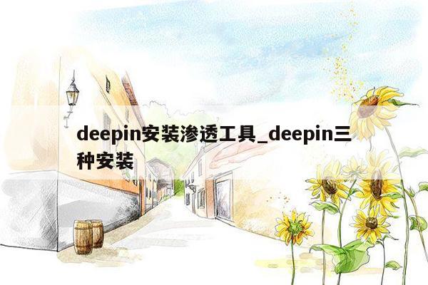 deepin安装渗透工具_deepin三种安装