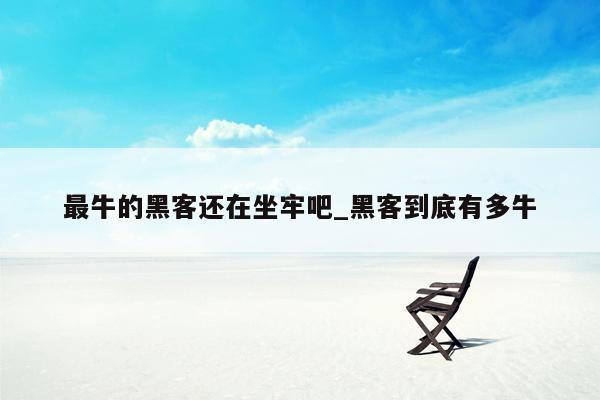 最牛的黑客还在坐牢吧_黑客到底有多牛
