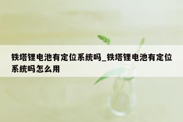 铁塔锂电池有定位系统吗_铁塔锂电池有定位系统吗怎么用