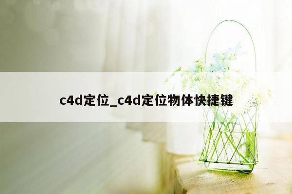 c4d定位_c4d定位物体快捷键