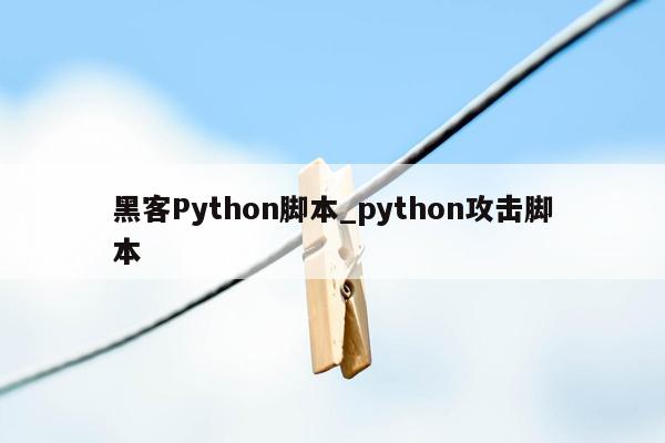 黑客Python脚本_python攻击脚本