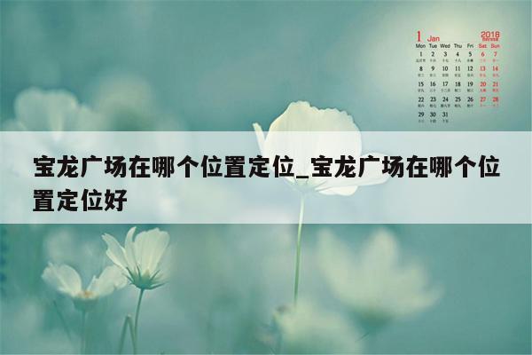宝龙广场在哪个位置定位_宝龙广场在哪个位置定位好